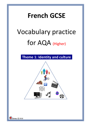 French GCSE vocabulary booklet for AQA THEME 1 (HIGHER)