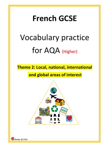 French GCSE vocabulary booklet for AQA THEME 2 (HIGHER)