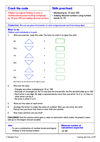 problem solving with decimals ks3