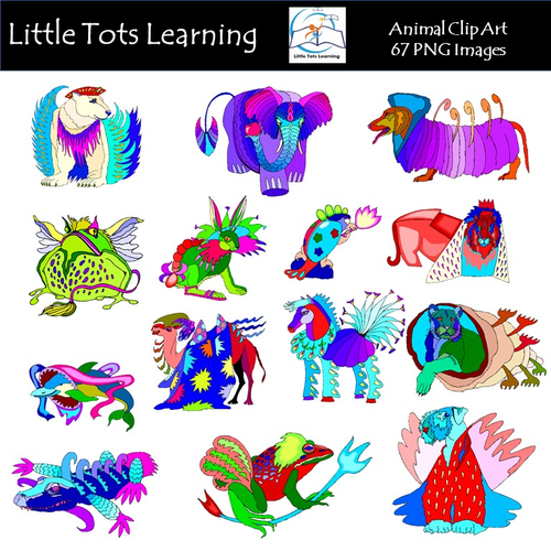 Colorful Animal Clipart, Otomi Clipart , Otomi Animals, Mexican Clipart Animals,Folk Graphics