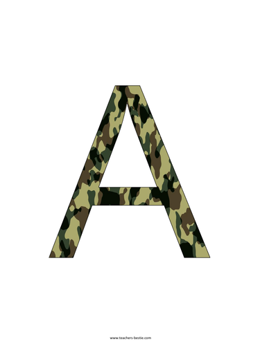 Army color Letters and Numbers - Ideal for Veterans day displays