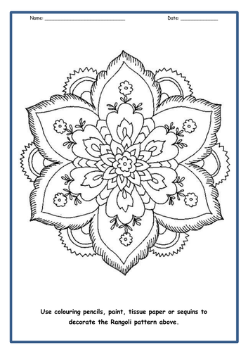 Indian Rangoli Patterns - PowerPoint and 7 Worksheets