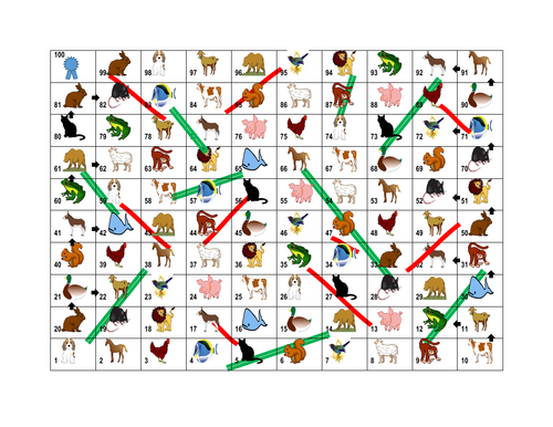 Animals Slides and Ladders Game