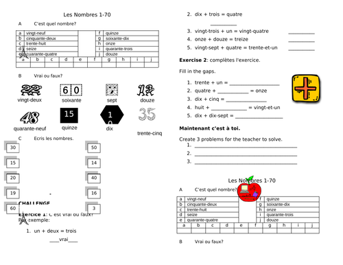 Numbers and dates French lesson
