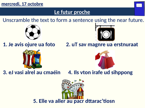 French lesson on futur proche