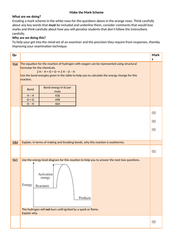 Energy Changes Revision Worksheet