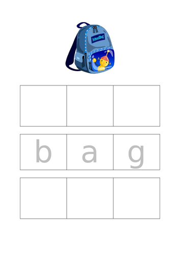 CVC sort-trace-write task Cursive (SEN/TEACCH)