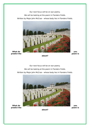 Flanders Field - rememberance day poetry