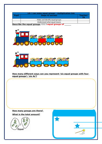 Y3 Multiplication and Division sheets