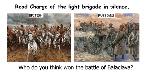 Charge of the Light Brigade lesson, annotations, worksheets