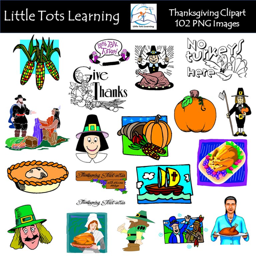 Thanksgiving Clip Art BUNDLE |Turkeys | Pilgrims | Pilgrim Hats | Borders | Titles