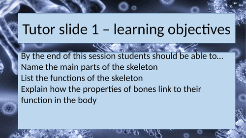 The Skeleton.  Activate AQA KS3 year 7 whole lesson 8.1.2 suitable for non specialists
