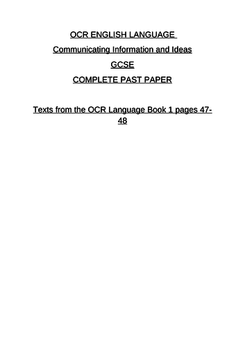 OCR Communicating Information and Ideas - full paper