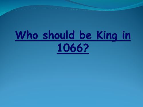 Norman conquest - claimants to the throne - KS2