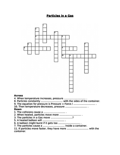 Particle motion in a gas crossword