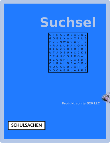 Schulsachen (School Supplies in German) Wordsearch