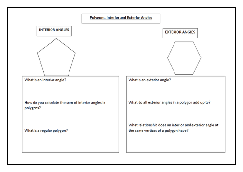Interior And Exterior Angles In Polygons Flipped Learning
