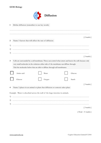 GCSE Biology (9-1) - Diffusion