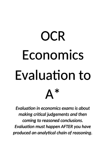 OCR A-Level Economics Evaluation guidance