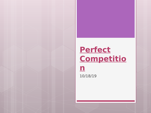 Perfect Competition - A Level Economics