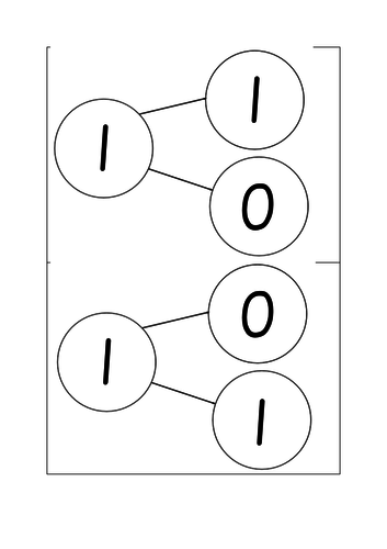 Completed whole part models (number bonds to 10) for identifying whole and parts or CP, Year 1