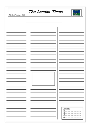 Newspaper Article Template Excellent Teaching Resources