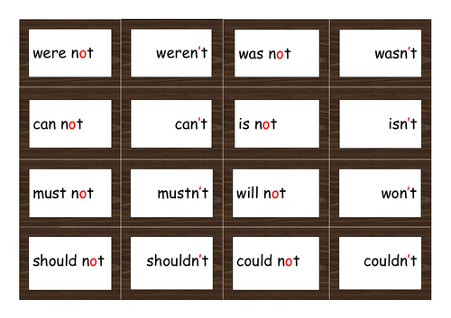 Contractions flashcards