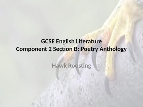 WJEC GCSE Anthology: Hawk Roosting