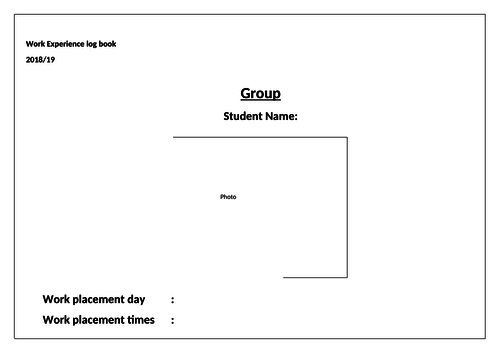 Work placement logbook