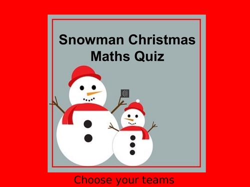 Christmas Maths Quiz: Snowman Yr 4/5/6