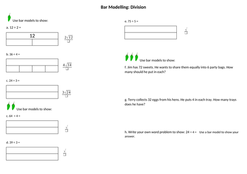 Maths Division using Bar Modelling