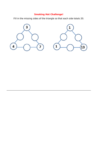 Number bonds to 20 missing number challenge