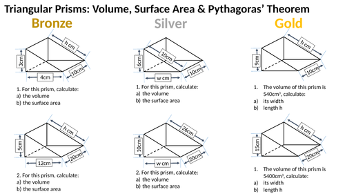 triangular prism surface area worksheet