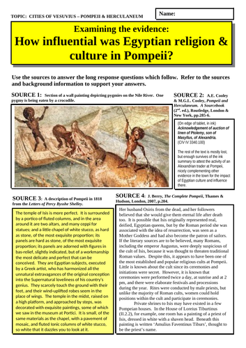 How influential was Egyptian religion and culture in Pompeii?
