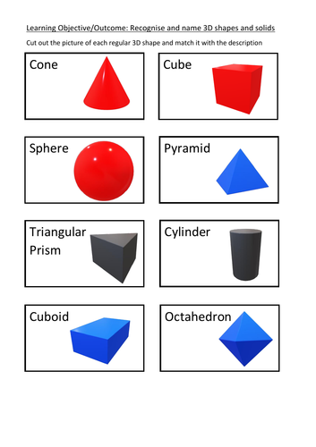 3D shape sorting activity | Teaching Resources