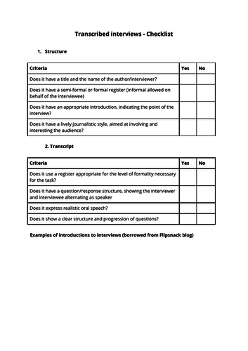 Magazine interview - Checklist and template