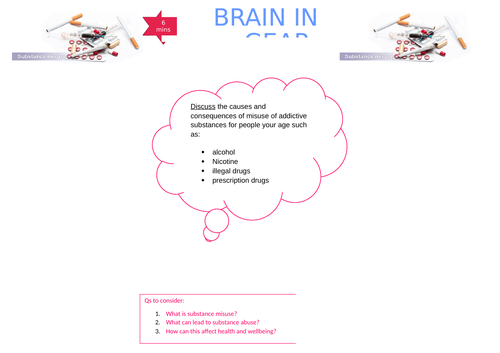 Level 2 BTEC Tech award in Health & Social Care: Substance Misuse