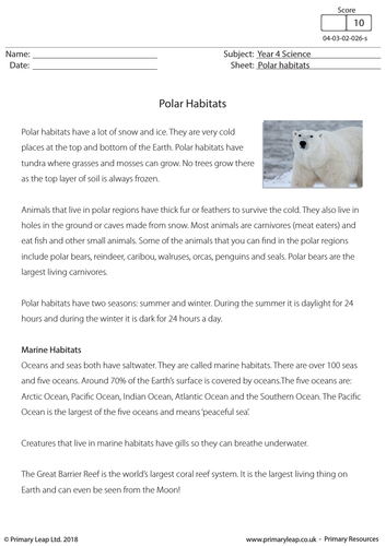 ks2 science polar habitats teaching resources