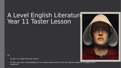 A Level English Literature Taster Session - 'The Handmaid's Tale'