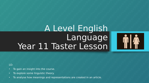 A Level English Language Taster Session