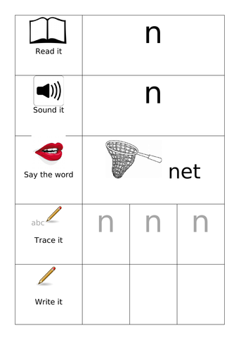 Alphabet-word task. Set2. Printed. (SEN/TEACCH)