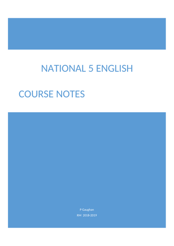 National 5 Literature Course Notes