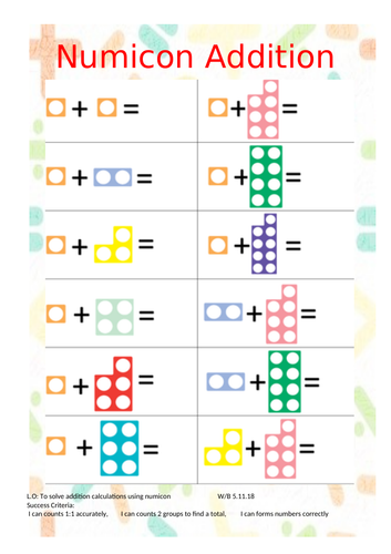 Numicon addition sheet | Teaching Resources