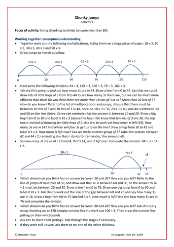 extra support activity use short division to solve problems year 6