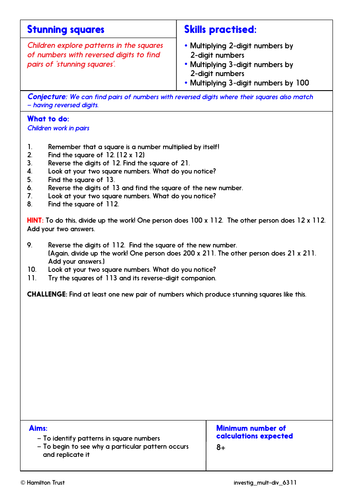 long multiplication problem solving year 6