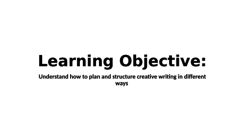 Structuring Creative Writing - how to plan for structure