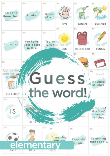 ESL Guess the Word Card Game | Vocabulary Speaking Activities for Kids