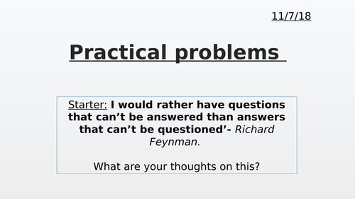 Research methods practical problems