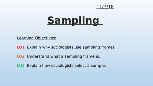 Research Methods Sampling
