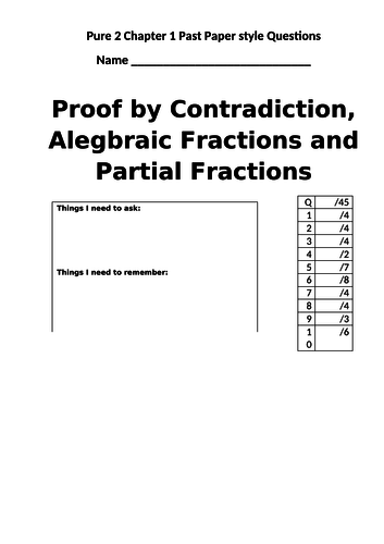 Pure 2 Chapter 1 Past paper Exam Practice Booklet